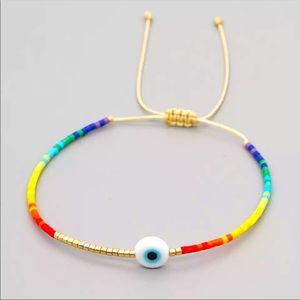 Beaded bracelet with evil eye!